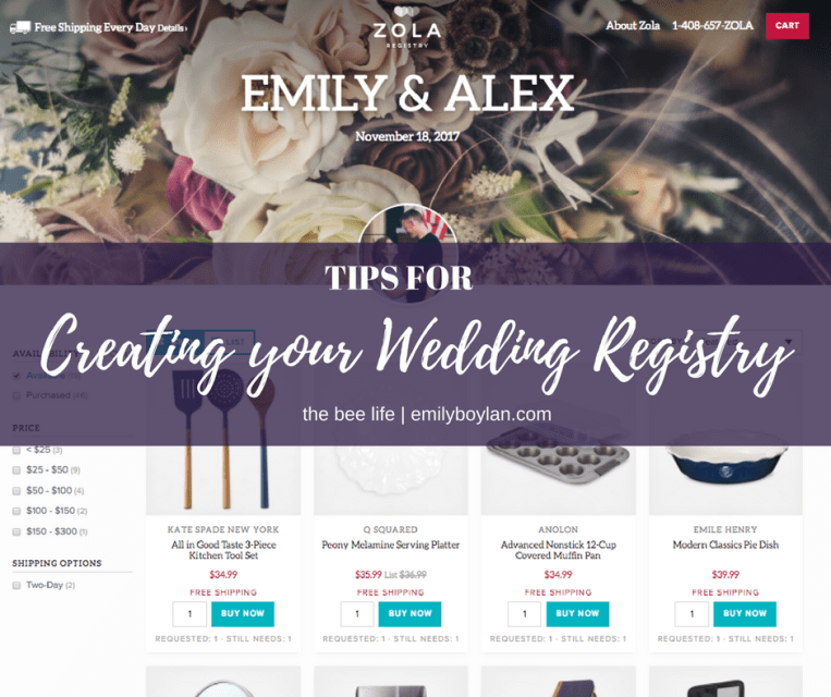 Wedding Registry Tips - the bee life